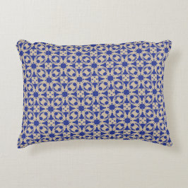 Blaues Blossom Geometric Accent Pillow Dekokissen