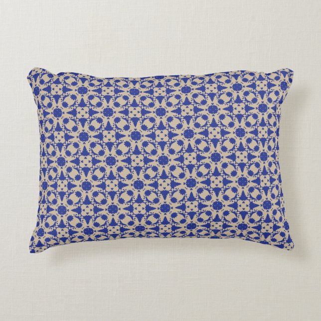 Blaues Blossom Geometric Accent Pillow Dekokissen (Vorderseite)