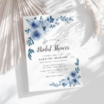 blaues blühendes Brautparty Einladung<br><div class="desc">Feiern Sie die zukünftige Braut mit einem schönen blauen Blumendesign. Die Farbdetails sind einzigartig auf das Thema Hochzeit. Der Text und die Formulierung zusammen mit anderen Features dieses Designs können durch Klicken auf den Link Anpassen angepasst werden.</div>