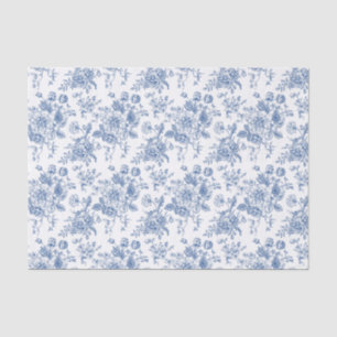 Blaues Blume-Muster Seidenpapier