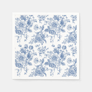 Blaues Blume-Muster Serviette