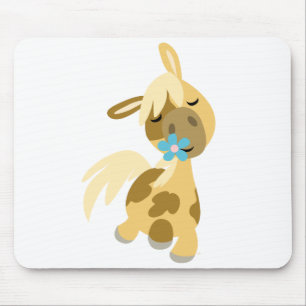 Blaues Blume und Pony mousepad