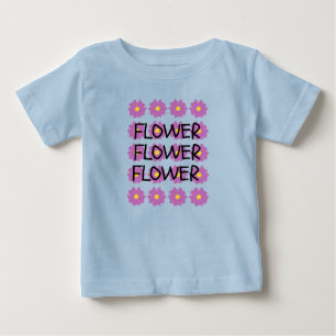 Blaues Blumen-Baby-Fein-T-Shirt  Baby T-shirt