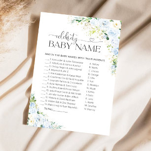 Blaues Blumen Baby Shower Prominenten-Babynamen-Sp