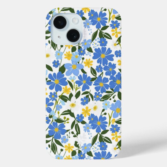 Blaues Blumen-iPhone-Case Case-Mate iPhone Hülle (Rückseite)