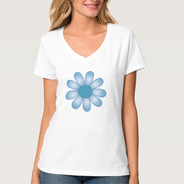 Blaues Blumen-Shirt T-Shirt (Vorderseite)