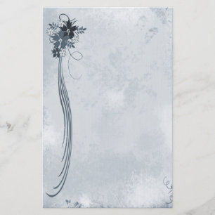 Blaues Blumenbriefpapier Briefpapier