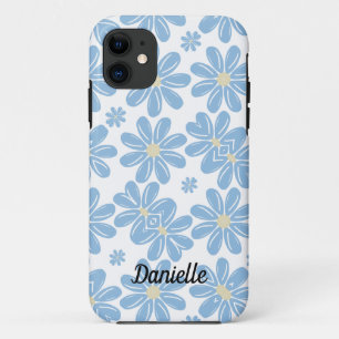 Blaues Blumendesign - Personalisierte iPhone 11 Hü Case-Mate iPhone Hülle