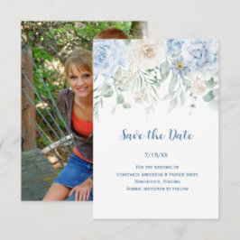 Blaues Blumenfoto - Save-the-Date