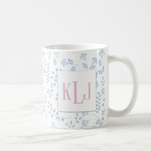 Blaues Blumenmuster 11 oz Klassische Tasse