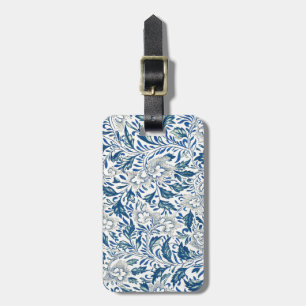 Blaues Blumenmuster Antikes asiatisches Design Gepäckanhänger