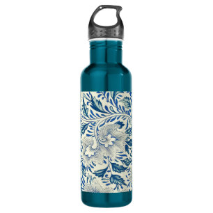 Blaues Blumenmuster Antikes asiatisches Design Trinkflasche