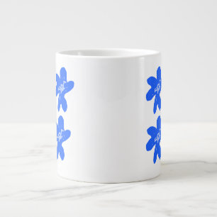 Blaues Blumenmuster Aquarellmuster Jumbo-Tasse