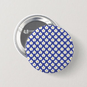 Blaues Blumenmuster Button