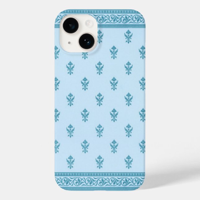 Blaues Blumenmuster Case-Mate iPhone Hülle (Rückseite)