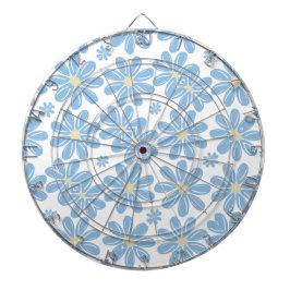 Blaues Blumenmuster - Dartboard Dartscheibe