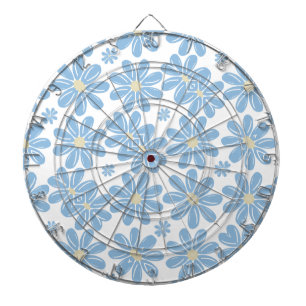 Blaues Blumenmuster - Dartboard Dartscheibe