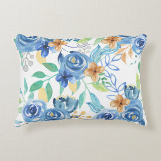 Blaues Blumenmuster Dekokissen