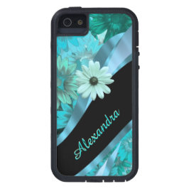 Blaues Blumenmuster des hübschen Aqua Case-Mate iPhone Hülle