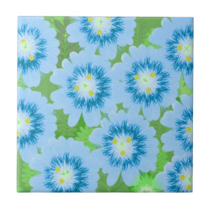 Blaues Blumenmuster Fliese