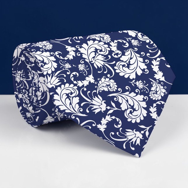 Blaues Blumenmuster Individuelle Krawatte (Von Creator hochgeladen)