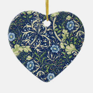Blaues Blumenmuster Keramikornament