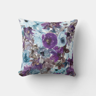 Blaues Blumenmuster Kissen