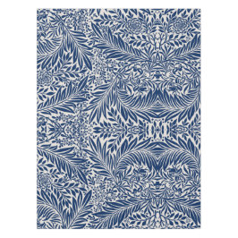 blaues Blumenmuster mit verschiedenen Blättern und Tischdecke