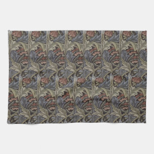 Blaues Blumenmuster Rosa Vintage William Morris Bl Geschirrtuch