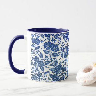Blaues Blumenmuster Tasse