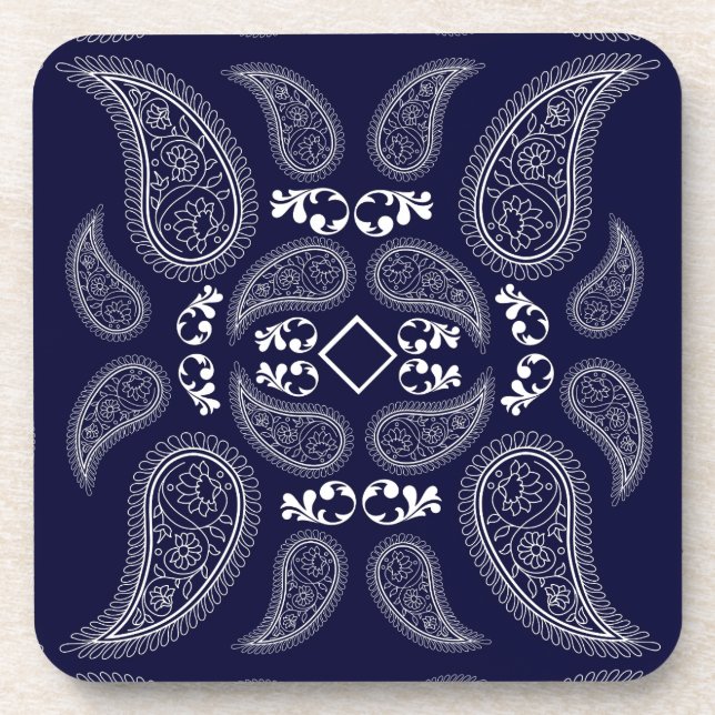 Blaues Blumenmuster Untersetzer (Vorderseite)