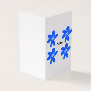 Blaues Blumenmuster Wasserfarbe Name Text
