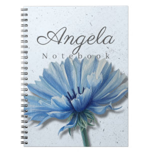 Blaues Blumennotizbuch Name Kornblumen Journal Notizblock