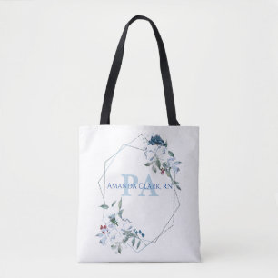 Blaues Blumenpersonalized PA-Monogramm