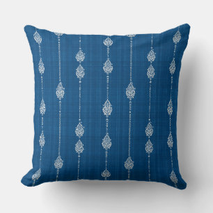 Blaues Boho-Zierkissen Kissen