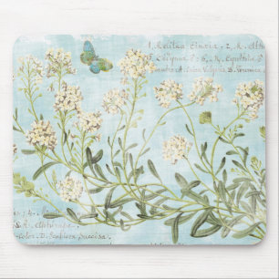 Blaues botanisches mousepad