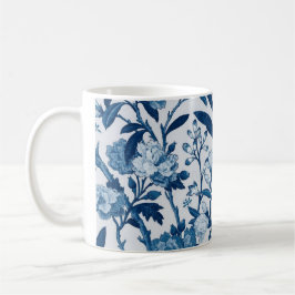 Blaues botanisches Muster Kaffeetasse