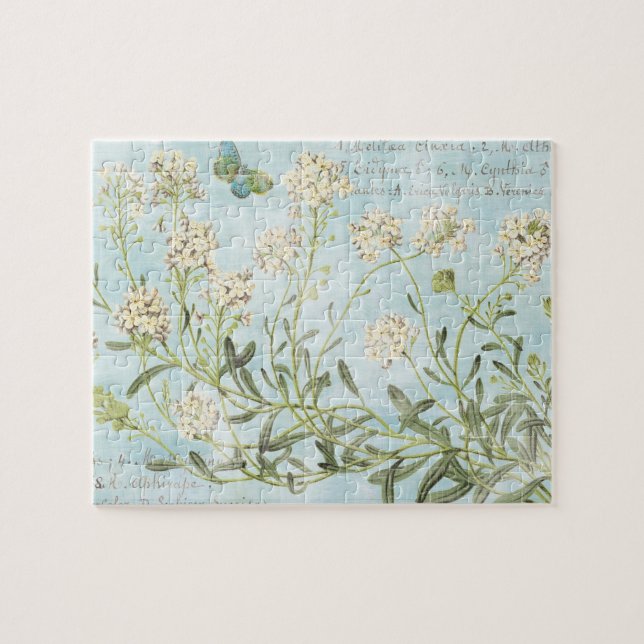 Blaues botanisches puzzle (Horizontal)