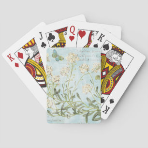 Blaues botanisches spielkarten