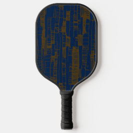 Blaues & braunes abstraktes modernes Pickleball-Pa Pickleball Schläger