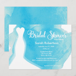 Blaues Brautparty, Hochzeitsgown Einladung