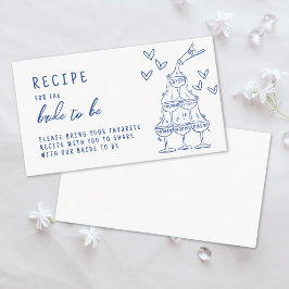 Blaues Brautparty-Rezept Begleitkarte