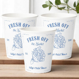 Blaues Brautparty vom Markt Pappbecher