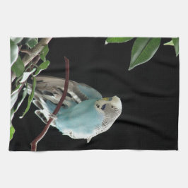 Blaues Budgie Geschirrtuch
