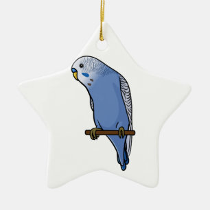 Blaues Budgie Keramikornament