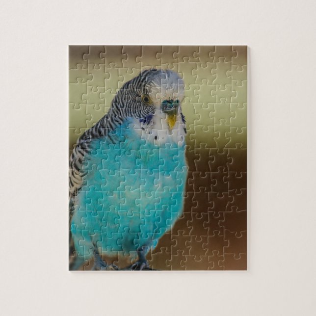Blaues Budgie Puzzle (Vertikal)