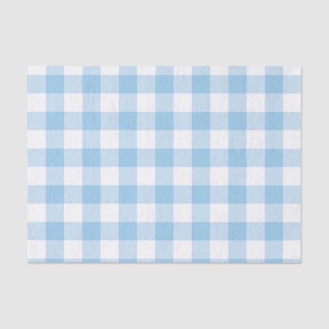 Blaues Büffel-Karo-Muster Seidenpapier (Vorderseite)