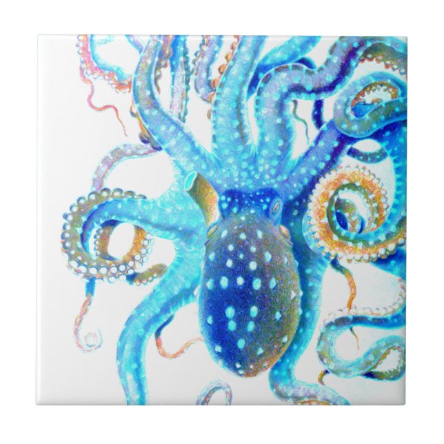 Blaues buntes ocopi fliese (Vorderseite)