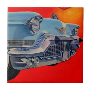 Blaues Cadillac-Grille der 50er Jahre Fliese