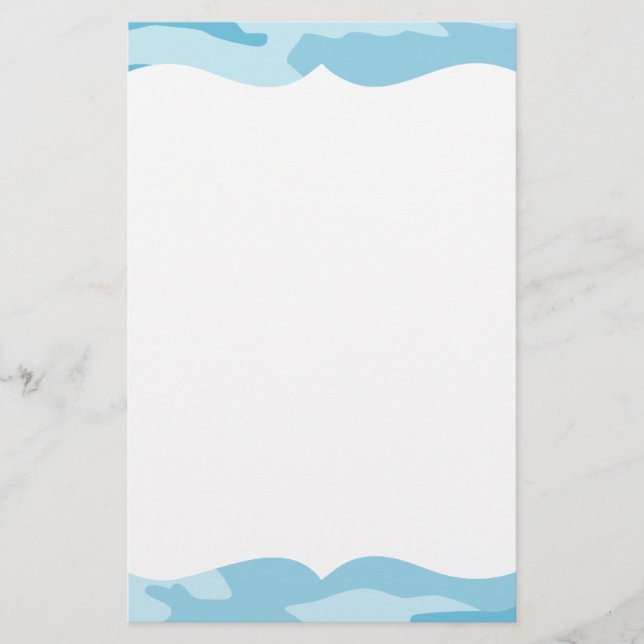 Blaues Camouflage-Muster Briefpapier (Vorderseite)